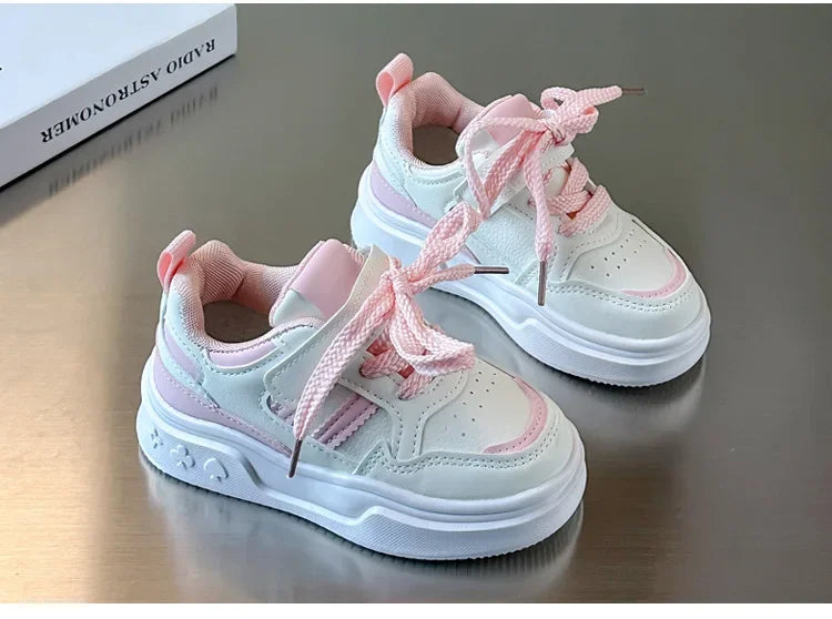 Kids Running Shoes Breathable Non-slip Students Sports Shoes Soft Sole 2025 New Boys Girls Basketball Shoes Hook&loop Casual