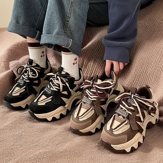 2025 New Popular Casual Shoes Internet Celebrity Super Fire Platform Dad Shoes Fashion Versatile Ins Sports Trendy Shoes Women