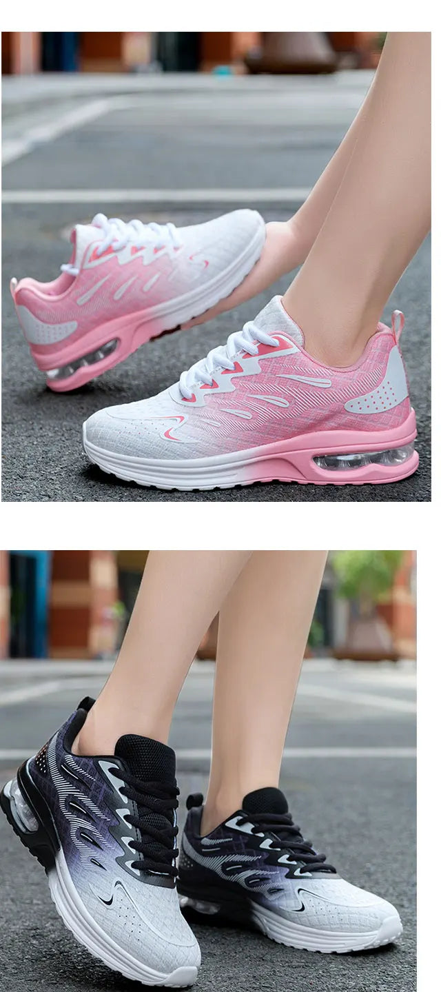 Women Casual Shoes Fashion Sports Shoes Comfortable Breathable Light Air Cushion Anti Slip Wear-Resistant Women Running Footwear