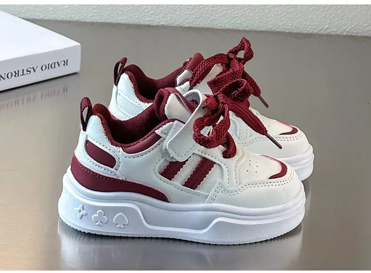 Kids Running Shoes Breathable Non-slip Students Sports Shoes Soft Sole 2025 New Boys Girls Basketball Shoes Hook&loop Casual