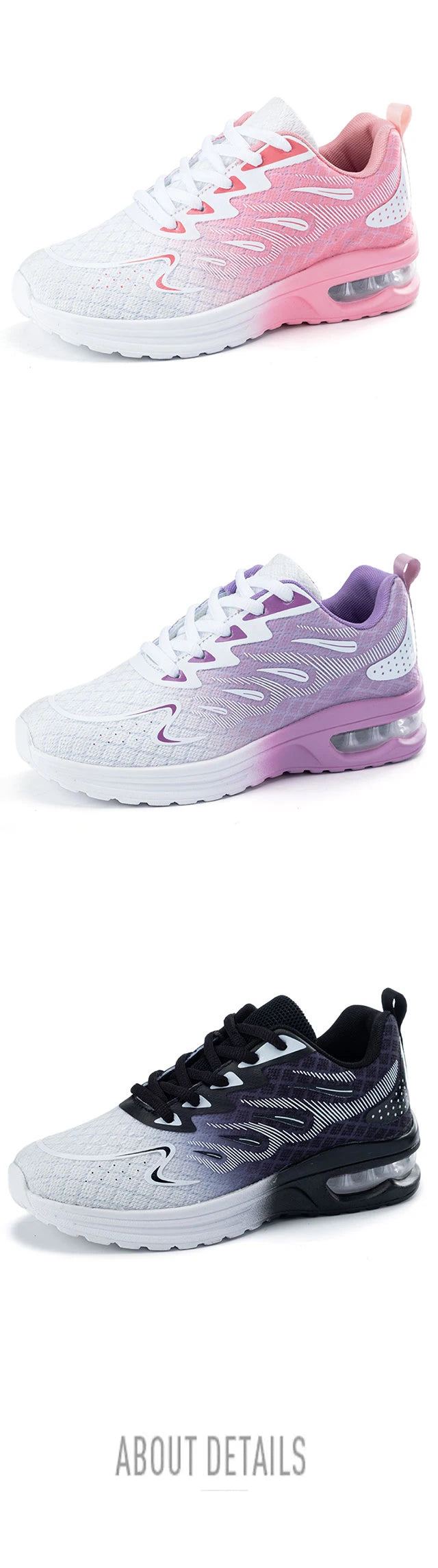 Women Casual Shoes Fashion Sports Shoes Comfortable Breathable Light Air Cushion Anti Slip Wear-Resistant Women Running Footwear
