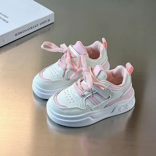 Kids Running Shoes Breathable Non-slip 2025 New Students Sports Shoes Soft Sole Boys Girls Basketball Shoes Hook&loop Casual