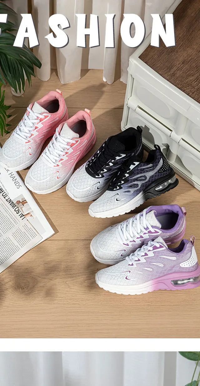 Women Casual Shoes Fashion Sports Shoes Comfortable Breathable Light Air Cushion Anti Slip Wear-Resistant Women Running Footwear