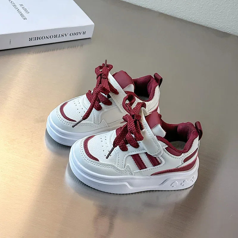 Kids Running Shoes Breathable Non-slip Students Sports Shoes Soft Sole 2025 New Boys Girls Basketball Shoes Hook&loop Casual