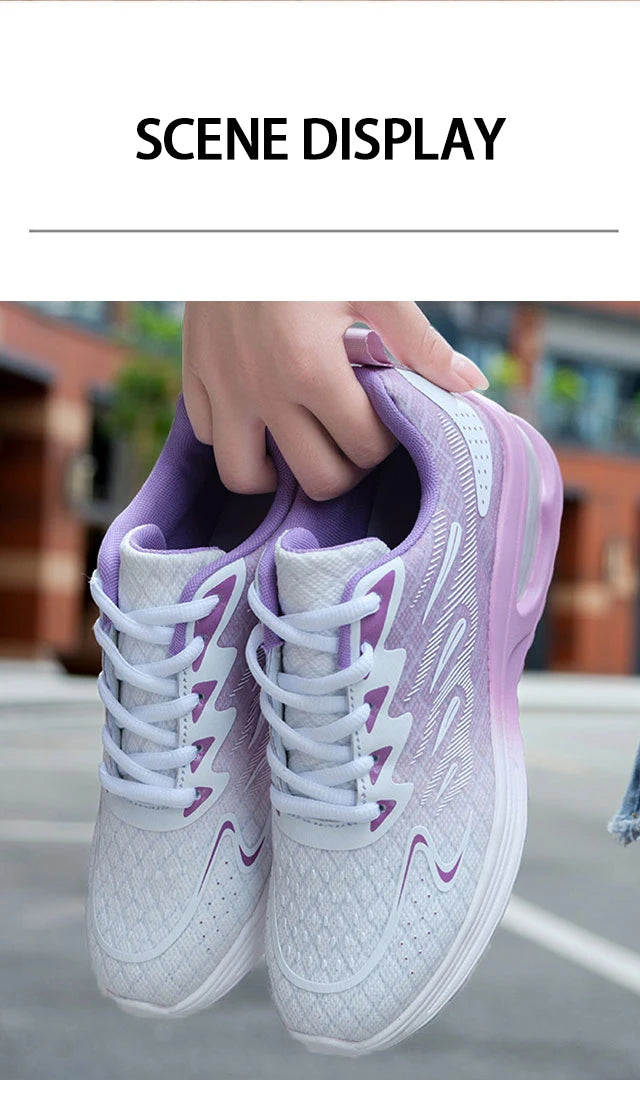 Women Casual Shoes Fashion Sports Shoes Comfortable Breathable Light Air Cushion Anti Slip Wear-Resistant Women Running Footwear